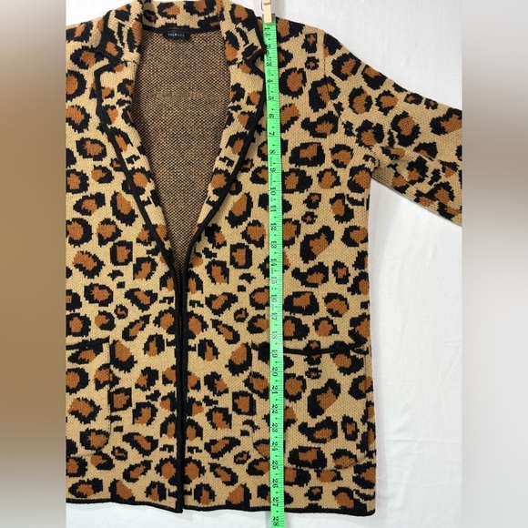 Talbots Wool Blend Leopard Print Open Front Sweater Blazer - Picture 8 of 14